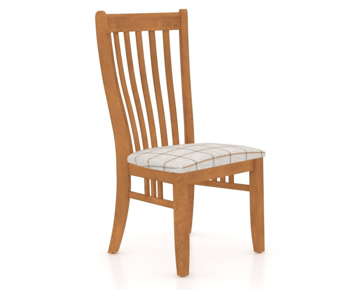 Canadel Dining Chair 0119 in OZ Fabric and 01 Honey Washed, three-quarter view