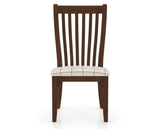 Canadel Dining Chair 0119 in OZ Fabric and 19 Cognac Washed, front view