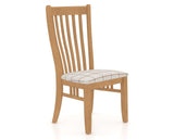 Canadel Dining Chair 0119 in OZ Fabric and 20 Caramel Washed, three-quarter view