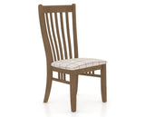 Canadel Dining Chair 0119 in OZ Fabric and 25 Pecan Washed, three-quarter view