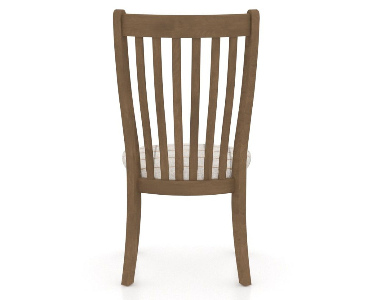 Canadel Dining Chair 0119 in OZ Fabric and 25 Pecan Washed, back view