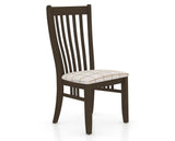 Canadel Dining Chair 0119 in OZ Fabric and 29 Hazelnut Washed, three-quarter view