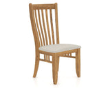 Canadel Champlain Dining Chair 0119 in TB Fabric and 01 Honey Washed, three-quarter view