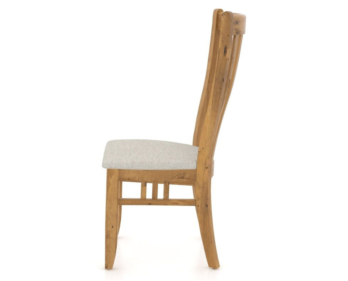 Canadel Champlain Dining Chair 0119 in TB Fabric and 01 Honey Washed, side view