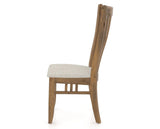 Canadel Champlain Dining Chair 0119 in TB Fabric and 03 Oak Washed, side view