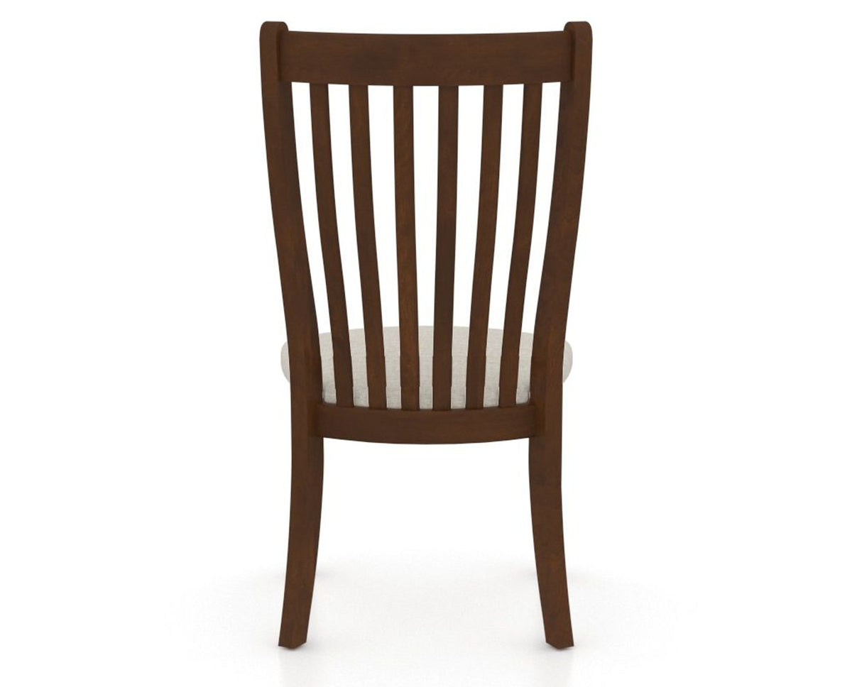 Canadel Dining Chair 0119 in TB Fabric and 19 Cognac Washed, back view