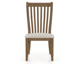 Canadel Dining Chair 0119 in TB Fabric and 25 Pecan Washed, front view