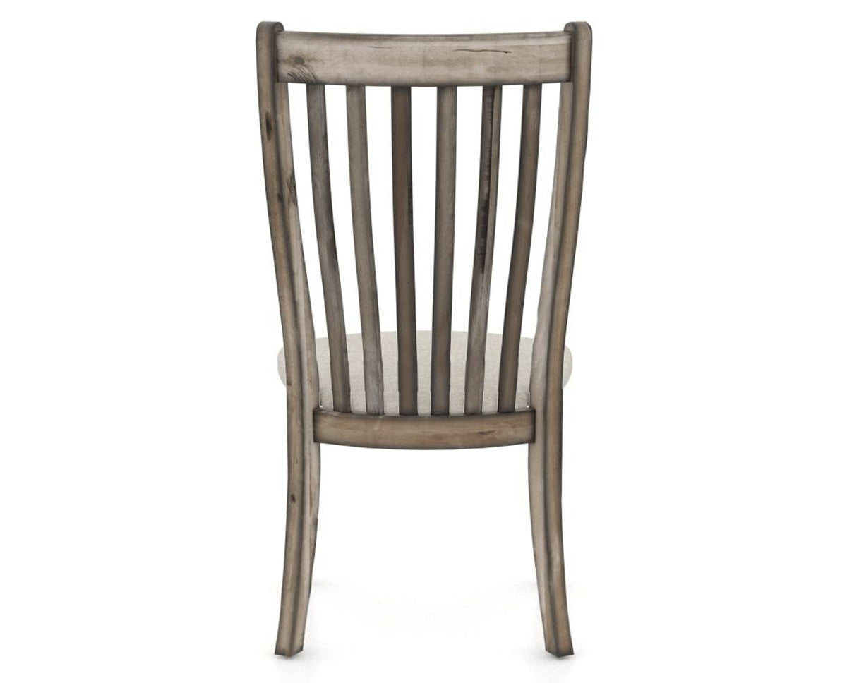 Canadel Champlain Dining Chair 0119 in TB Fabric and 72 Heritage Nature, back view