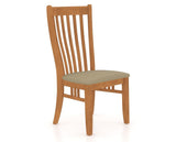 Canadel Dining Chair 0119 in XY Faux Leather and 01 Honey Washed, three-quarter view