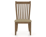 Canadel Dining Chair 0119 in XY Faux Leather and 25 Pecan Washed, front view