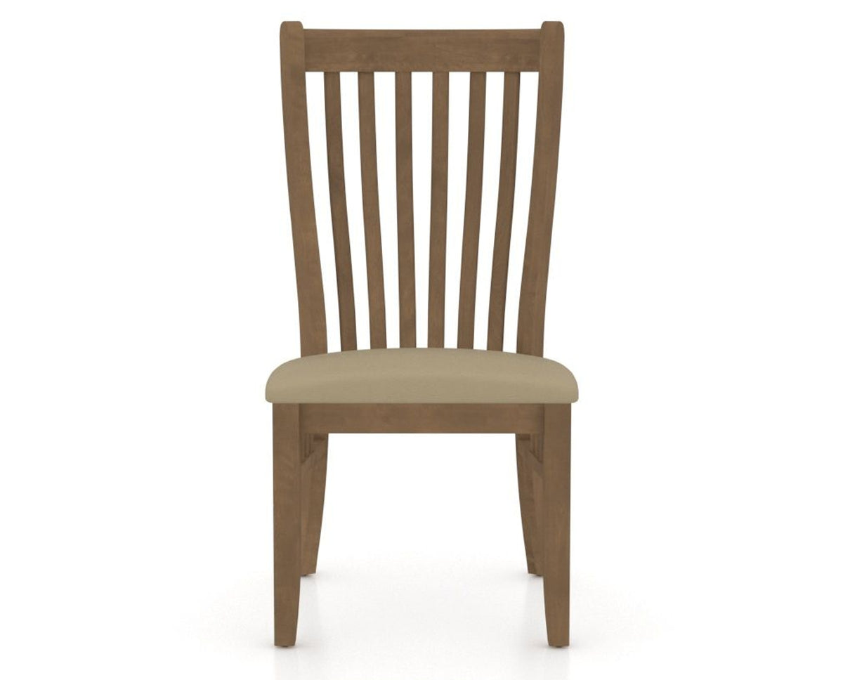Canadel Dining Chair 0119 in XY Faux Leather and 25 Pecan Washed, front view