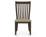 Canadel Dining Chair 0119 in XY Faux Leather and 29 Hazelnut Washed, front view