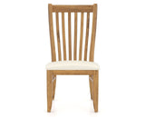Canadel Champlain Dining Chair 0119 in YJ Faux Leather and 01 Honey Washed, front view