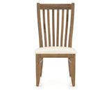 Canadel Champlain Dining Chair 0119 in YJ Faux Leather and 03 Oak Washed, front view