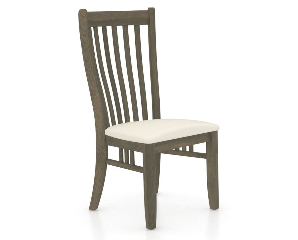 Canadel Dining Chair 0119 in YJ Faux Leather and 08 Shadow, three-quarter view