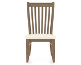 Canadel Champlain Dining Chair 0119 in YJ Faux Leather and 25 Pecan Washed, front view