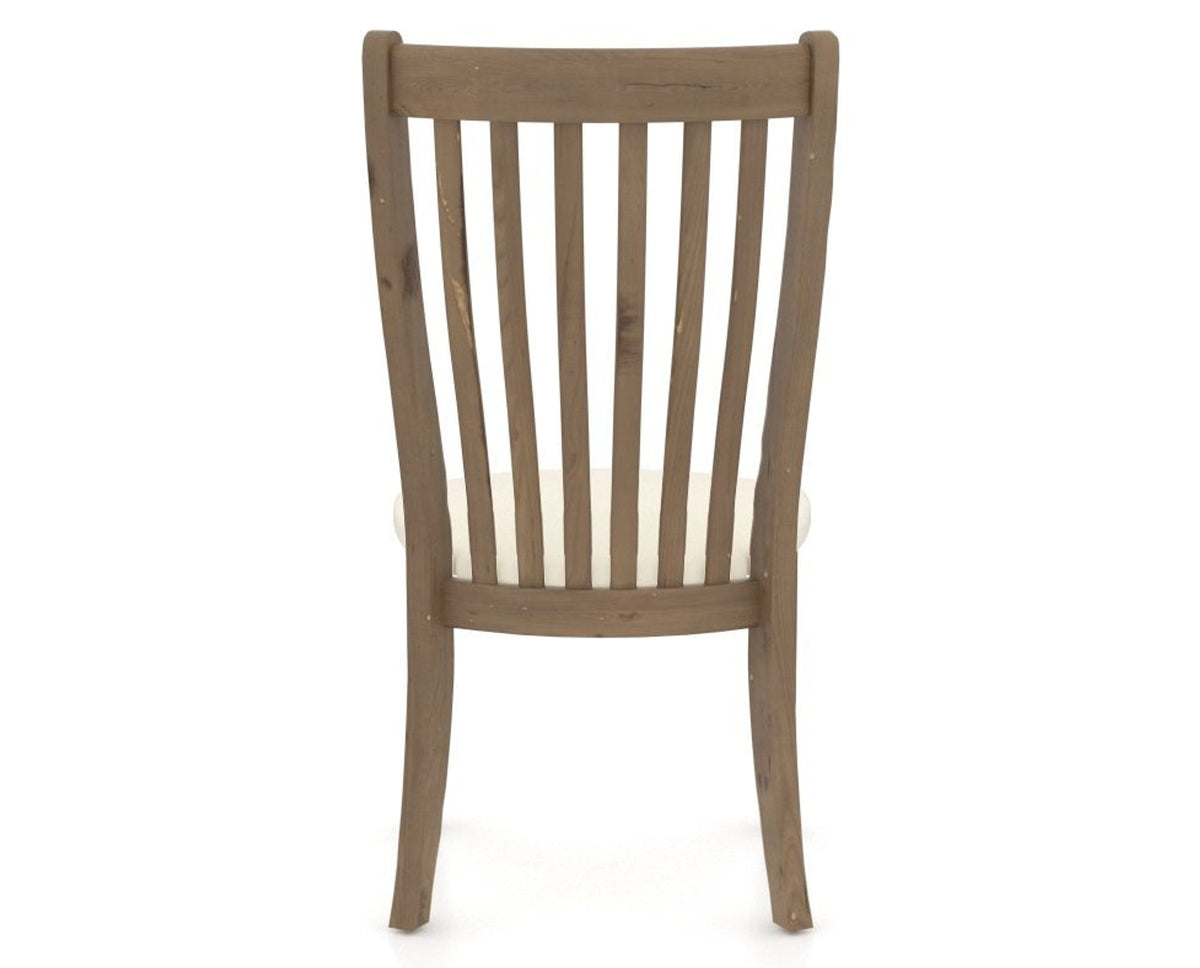 Canadel Champlain Dining Chair 0119 in YJ Faux Leather and 25 Pecan Washed, back view