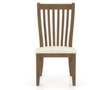 Canadel Dining Chair 0119 in YJ Faux Leather and 25 Pecan Washed, front view