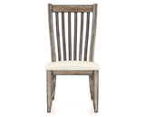 Canadel Champlain Dining Chair 0119 in YJ Faux Leather and 72 Heritage Nature, front view