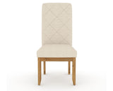 Canadel Champlain Upholstered Dining Chair 0138 in 6K Sunbrella® and 01 Honey Washed and Quilted Back, front view