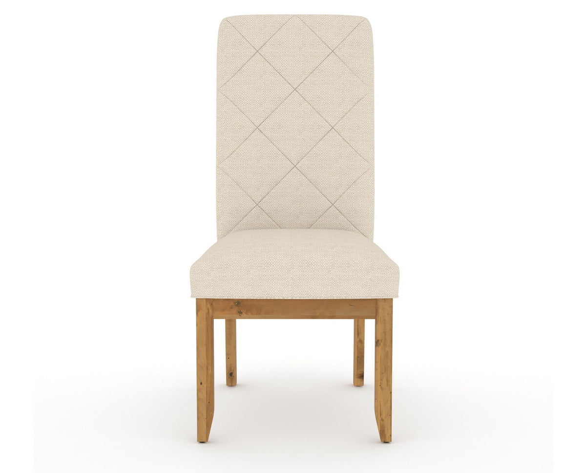 Canadel Champlain Upholstered Dining Chair 0138 in 6K Sunbrella® and 01 Honey Washed and Quilted Back, front view