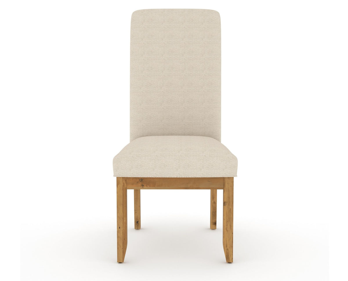 Canadel Champlain Upholstered Dining Chair 0138 in 6K Sunbrella® and 01 Honey Washed and Plain Back, front view