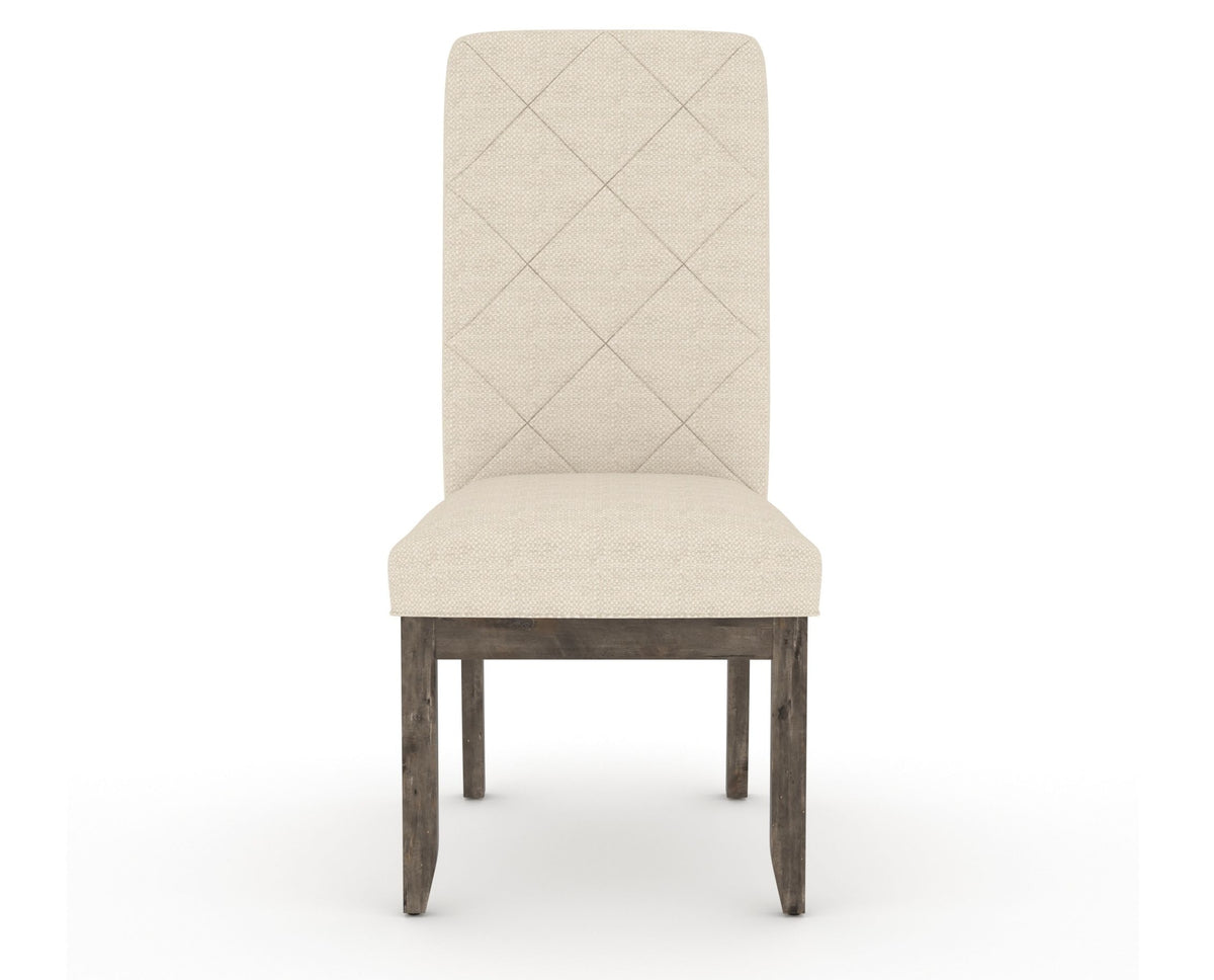 Canadel Champlain Upholstered Dining Chair 0138 in 6K Sunbrella® and 08 Shadow and Quilted Back, front view