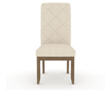 Canadel Champlain Upholstered Dining Chair 0138 in 6K Sunbrella® and 25 Pecan Washed and Quilted Back, front view