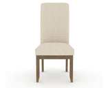 Canadel Champlain Upholstered Dining Chair 0138 in 6K Sunbrella® and 25 Pecan Washed and Plain Back, front view
