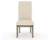 Canadel Champlain Upholstered Dining Chair 0138 in 6K Sunbrella® and 72 Heritage Nature and Quilted Back, front view