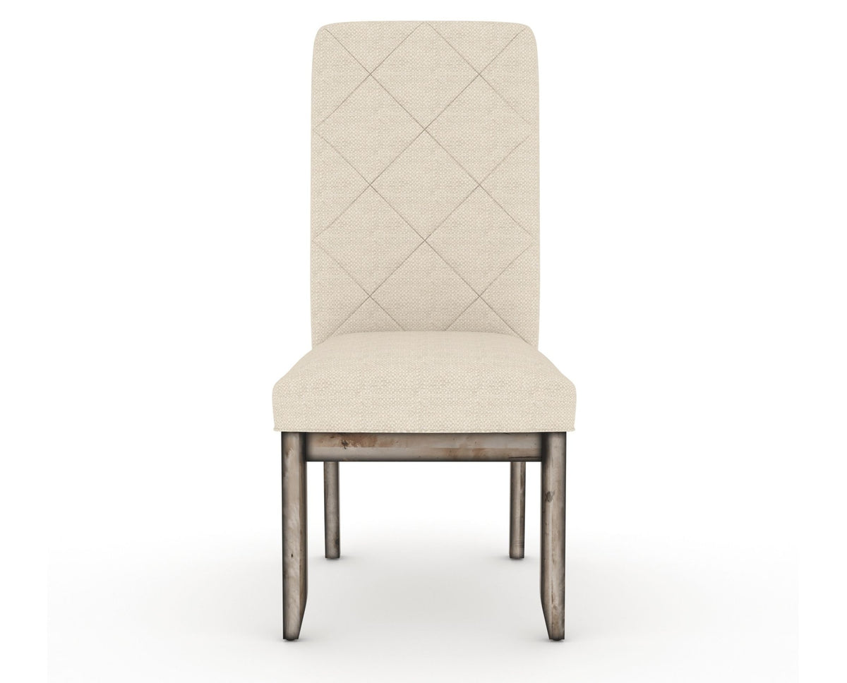 Canadel Champlain Upholstered Dining Chair 0138 in 6K Sunbrella® and 72 Heritage Nature and Quilted Back, front view