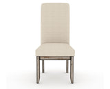 Canadel Champlain Upholstered Dining Chair 0138 in 6K Sunbrella® and 72 Heritage Nature and Plain Back, front view