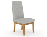Canadel Champlain Upholstered Dining Chair 0138 in 7C Fabric and 01 Honey Washed and Quilted Back, three-quarter view