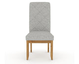Canadel Champlain Upholstered Dining Chair 0138 in 7C Fabric and 01 Honey Washed and Quilted Back, front view
