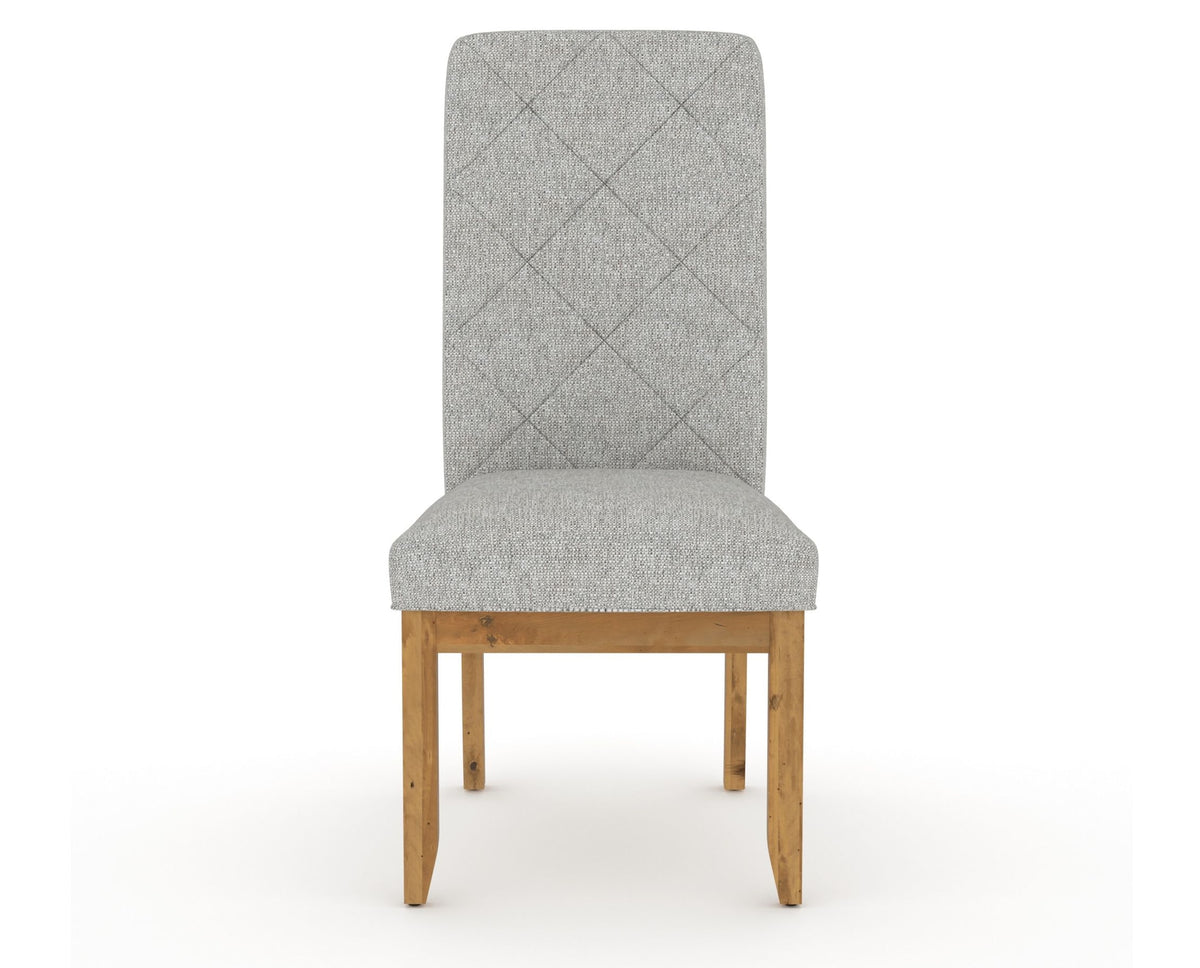 Canadel Champlain Upholstered Dining Chair 0138 in 7C Fabric and 01 Honey Washed and Quilted Back, front view