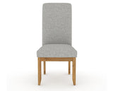 Canadel Champlain Upholstered Dining Chair 0138 in 7C Fabric and 01 Honey Washed and Plain Back, front view