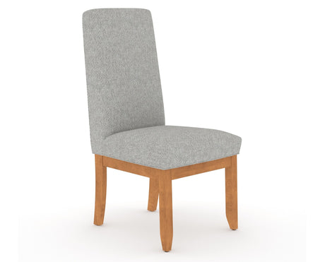 Canadel Upholstered Dining Chair 0138 in 7C Fabric and 01 Honey Washed and Plain Back, three-quarter view
