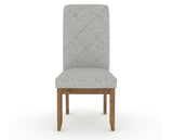 Canadel Champlain Upholstered Dining Chair 0138 in 7C Fabric and 03 Oak Washed and Quilted Back, front view