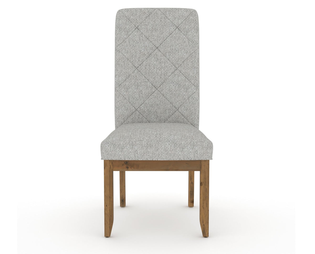 Canadel Champlain Upholstered Dining Chair 0138 in 7C Fabric and 03 Oak Washed and Quilted Back, front view
