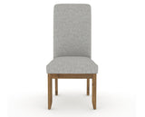 Canadel Champlain Upholstered Dining Chair 0138 in 7C Fabric and 03 Oak Washed and Plain Back, front view