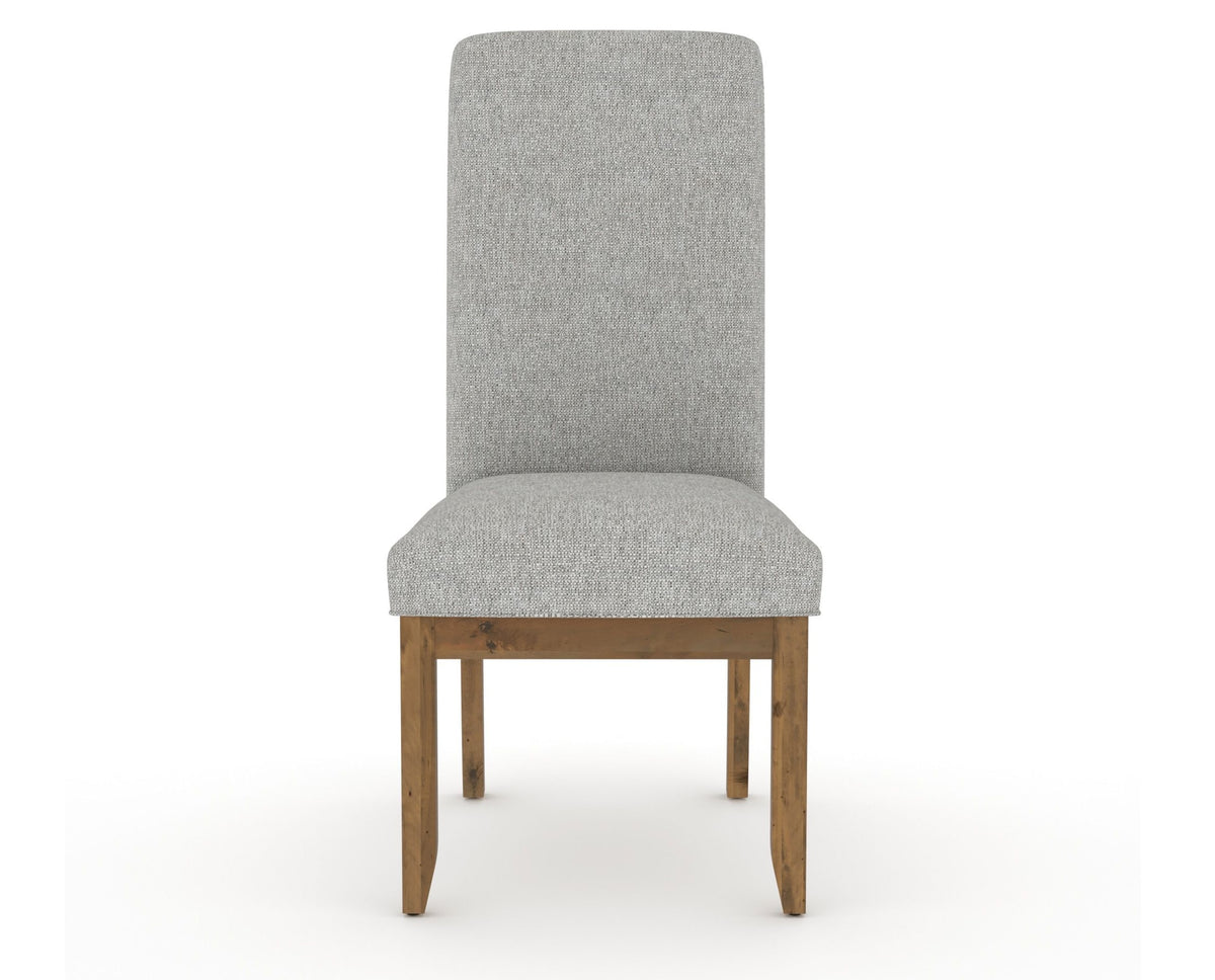 Canadel Champlain Upholstered Dining Chair 0138 in 7C Fabric and 03 Oak Washed and Plain Back, front view