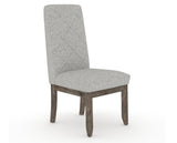 Canadel Champlain Upholstered Dining Chair 0138 in 7C Fabric and 08 Shadow and Quilted Back, three-quarter view