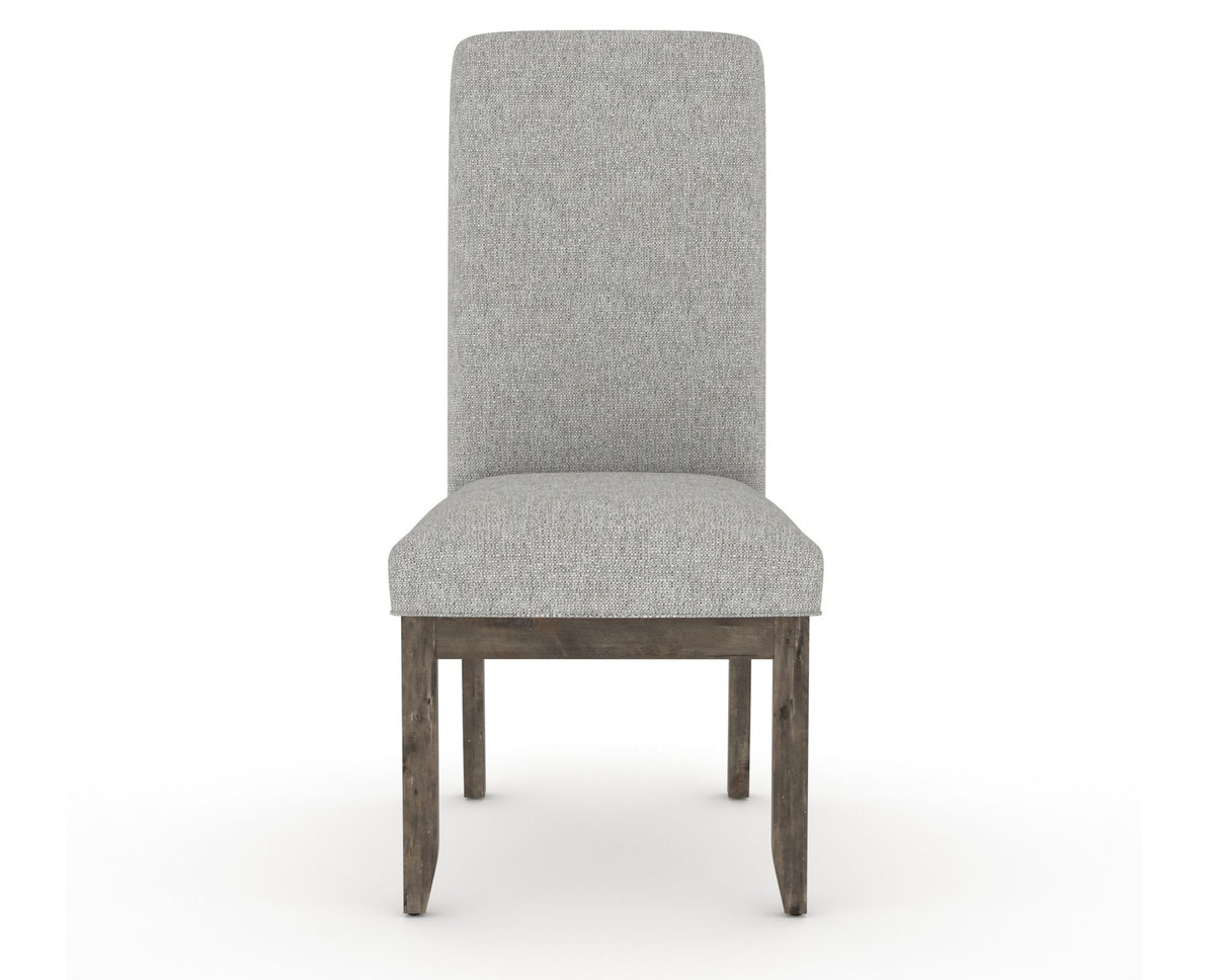 Canadel Champlain Upholstered Dining Chair 0138 in 7C Fabric and 08 Shadow and Plain Back, front view