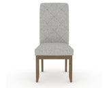 Canadel Champlain Upholstered Dining Chair 0138 in 7C Fabric and 25 Pecan Washed and Quilted Back, front view