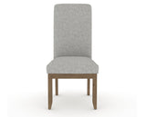 Canadel Champlain Upholstered Dining Chair 0138 in 7C Fabric and 25 Pecan Washed and Plain Back, front view