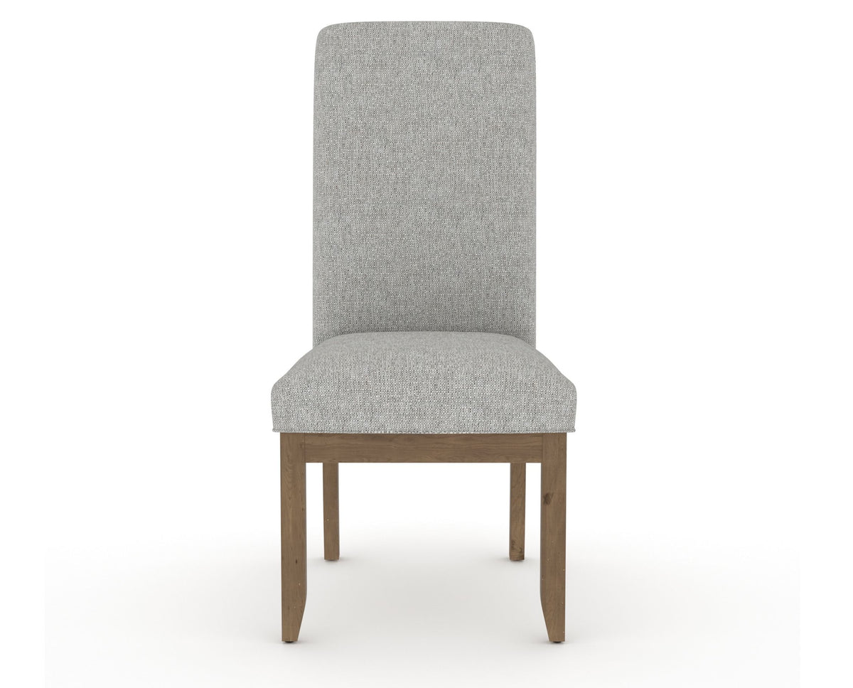 Canadel Champlain Upholstered Dining Chair 0138 in 7C Fabric and 25 Pecan Washed and Plain Back, front view