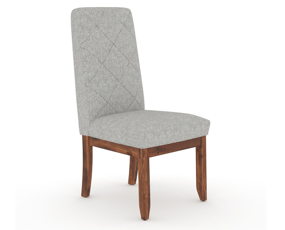 Canadel Champlain Upholstered Dining Chair 0138 in 7C Fabric and 33 Spice Washed and Quilted Back, three-quarter view