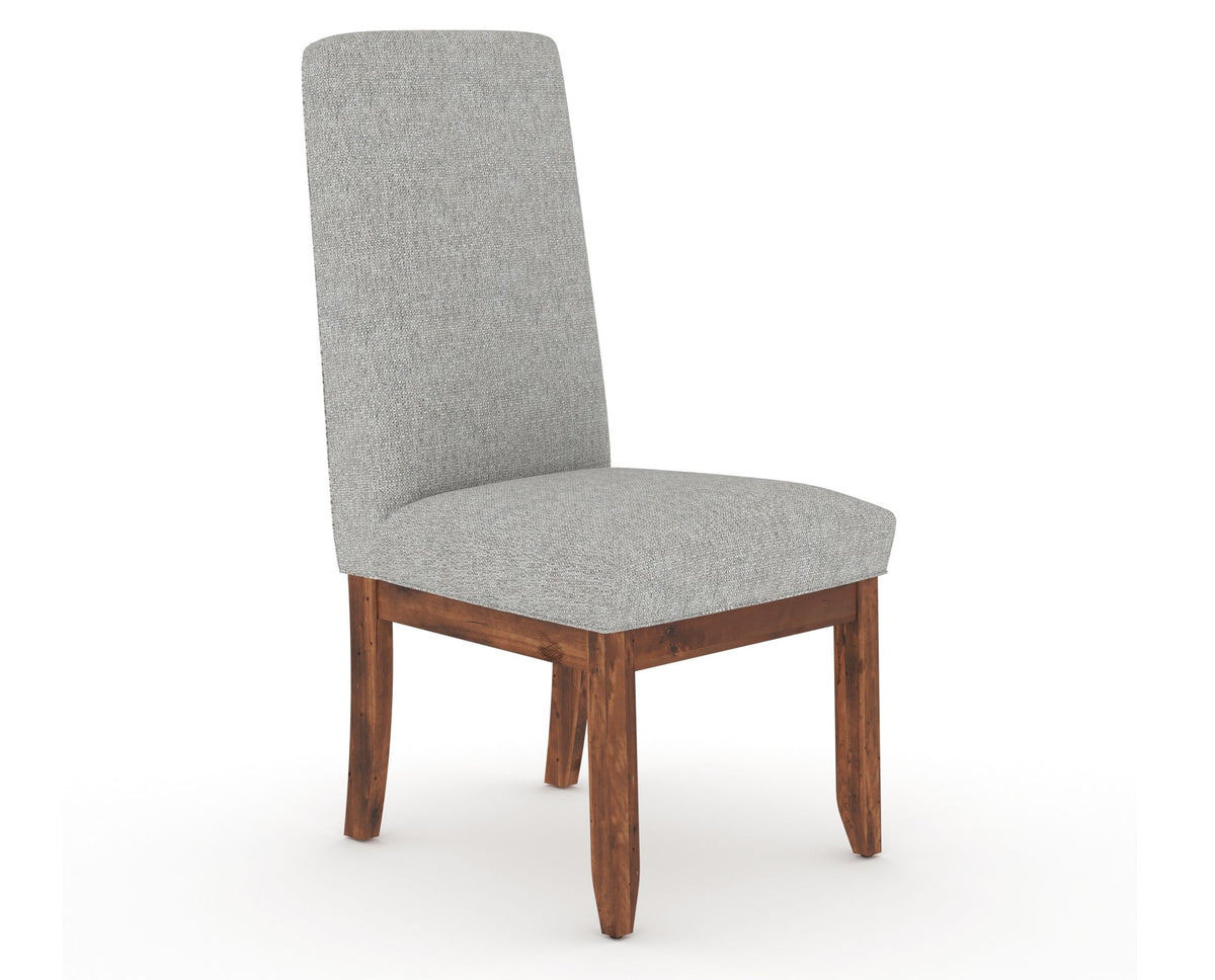 Canadel Champlain Upholstered Dining Chair 0138 in 7C Fabric and 33 Spice Washed and Plain Back, three-quarter view