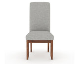 Canadel Champlain Upholstered Dining Chair 0138 in 7C Fabric and 33 Spice Washed and Plain Back, front view