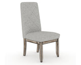 Canadel Champlain Upholstered Dining Chair 0138 in 7C Fabric and 72 Heritage Nature and Quilted Back, three-quarter view